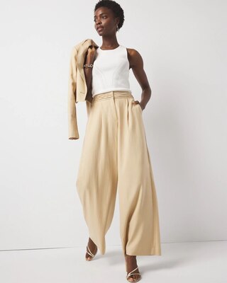 Pleated Waist Wide Leg Pant | White House Black Market